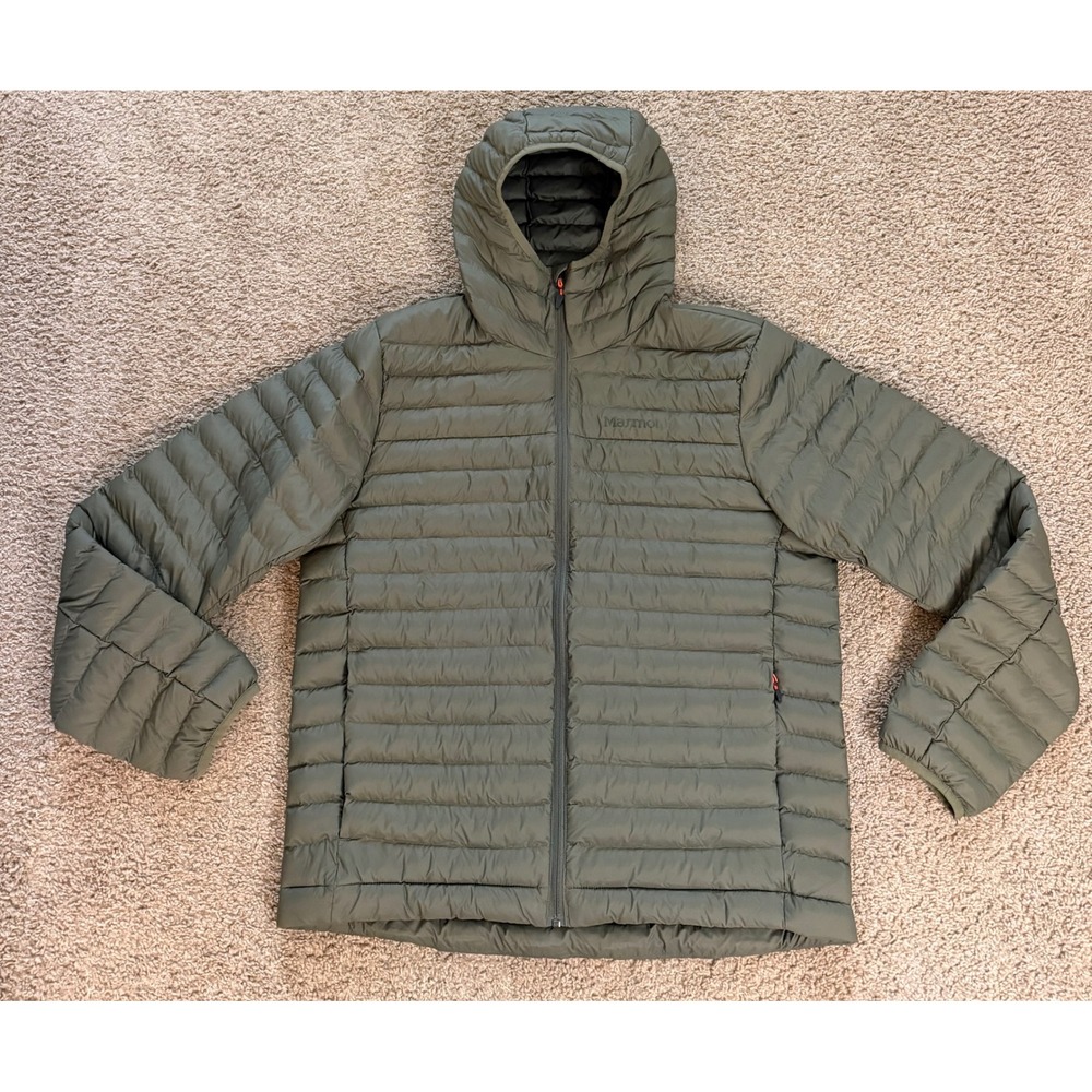 Marmot Echo Featherless Hoody Mens Large Olive Green Insulated Puffer Jacket